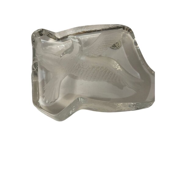 Cristal DArques France Lead Crystal Eagle Bird Paper Holder 4 1/3 x 3 1/2" - Picture 2 of 4